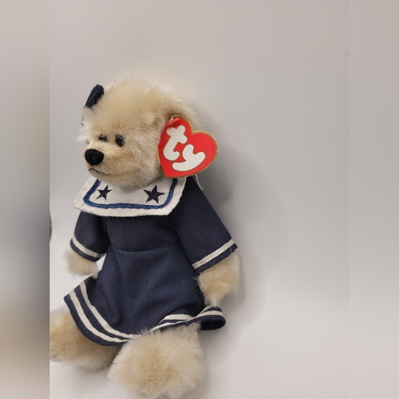 Ty Beanie Baby "Breezy" Blue and Cream Sailor Plush Toy 1993 Excellent Condition - Picture 4 of 6